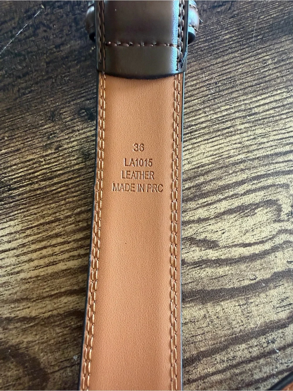 Source Unknown Brown Leather Belt with Silver Buckle